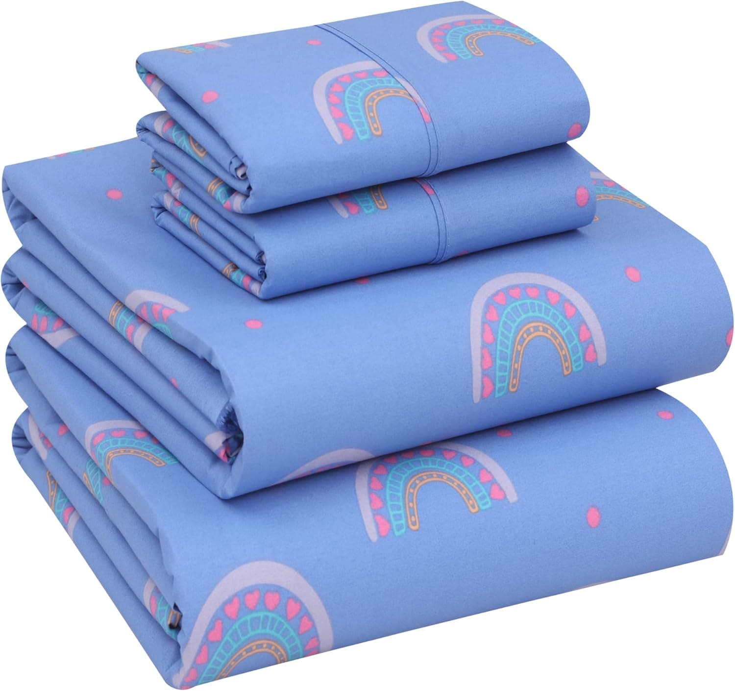 RUVANTI Lençóis 100% algodão – roupa de cama percal de tamanho completo, design floral refrescante e respirável, durável com uma sensação nítida, macia e confortável, bolso profundo de 40,6 cm