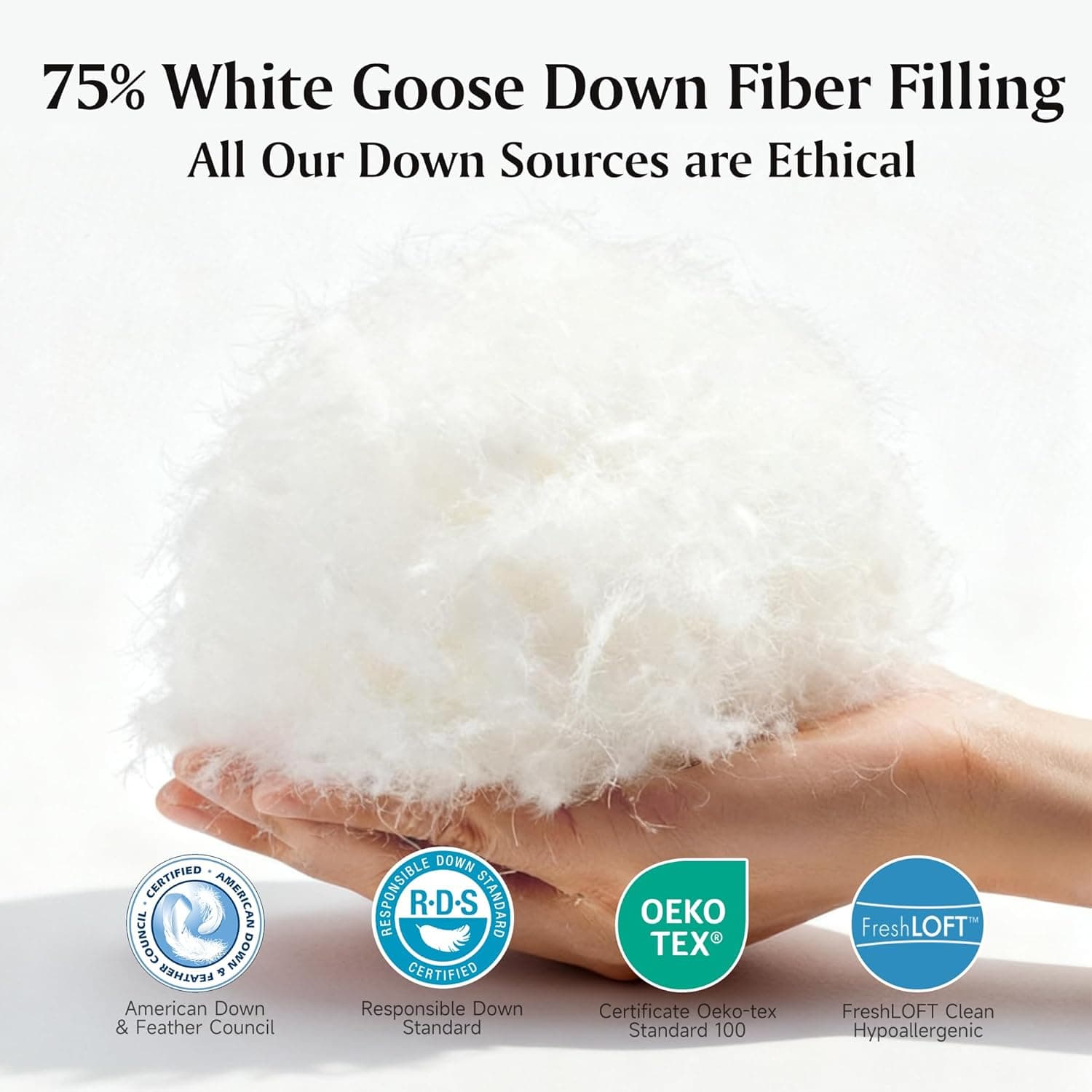 Beautyrest Edredom de penas de ganso branco tamanho casal/queen, 100% algodão para todas as estações, enchimento de edredom de luxo ultramacio, coleção de hotel, roupa de cama hipoalergênica, 224 x - Imagem 4