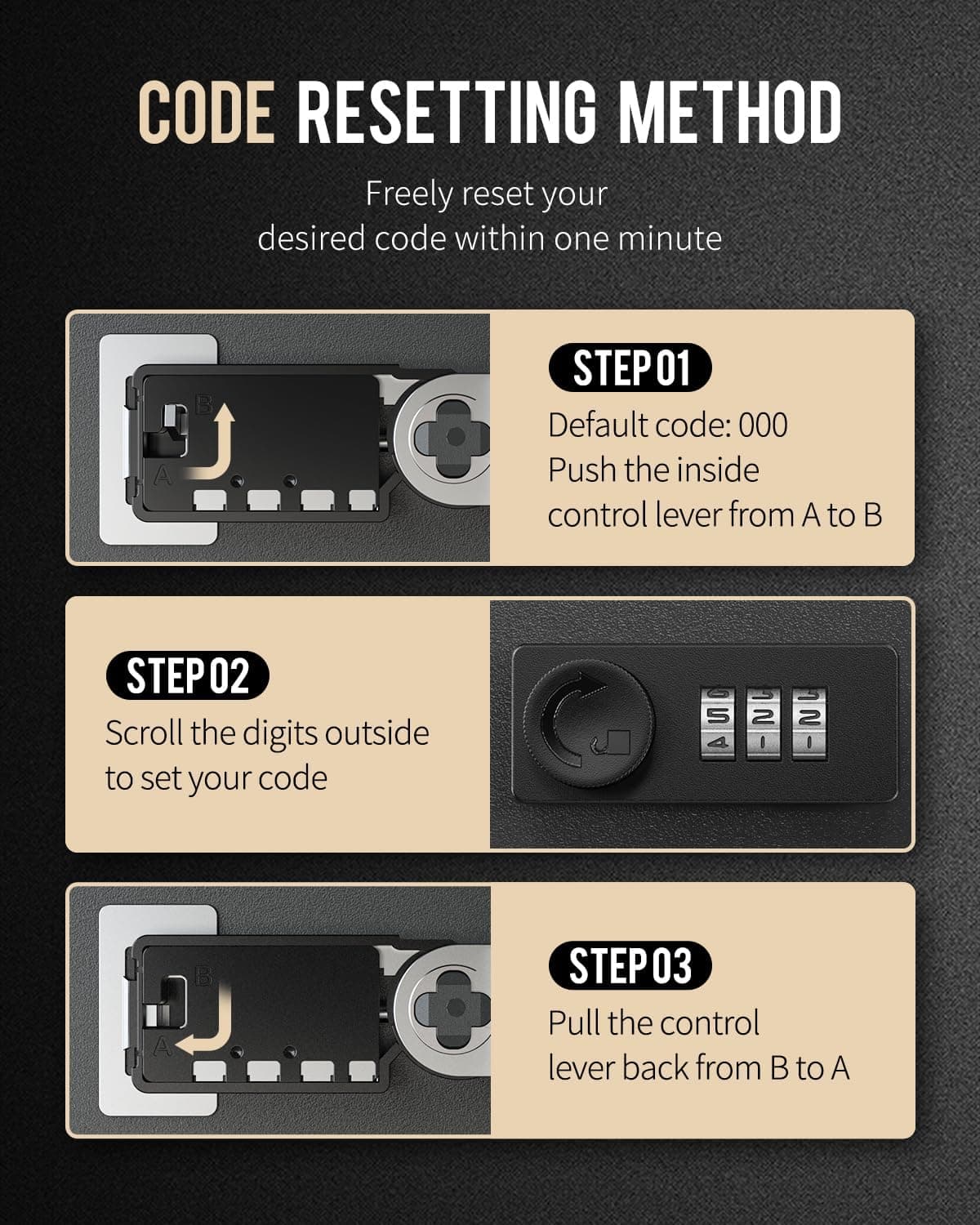 Uniclife Caixa de segurança de aço para armário de 28 chaves com trava de combinação - preta - Imagem 4
