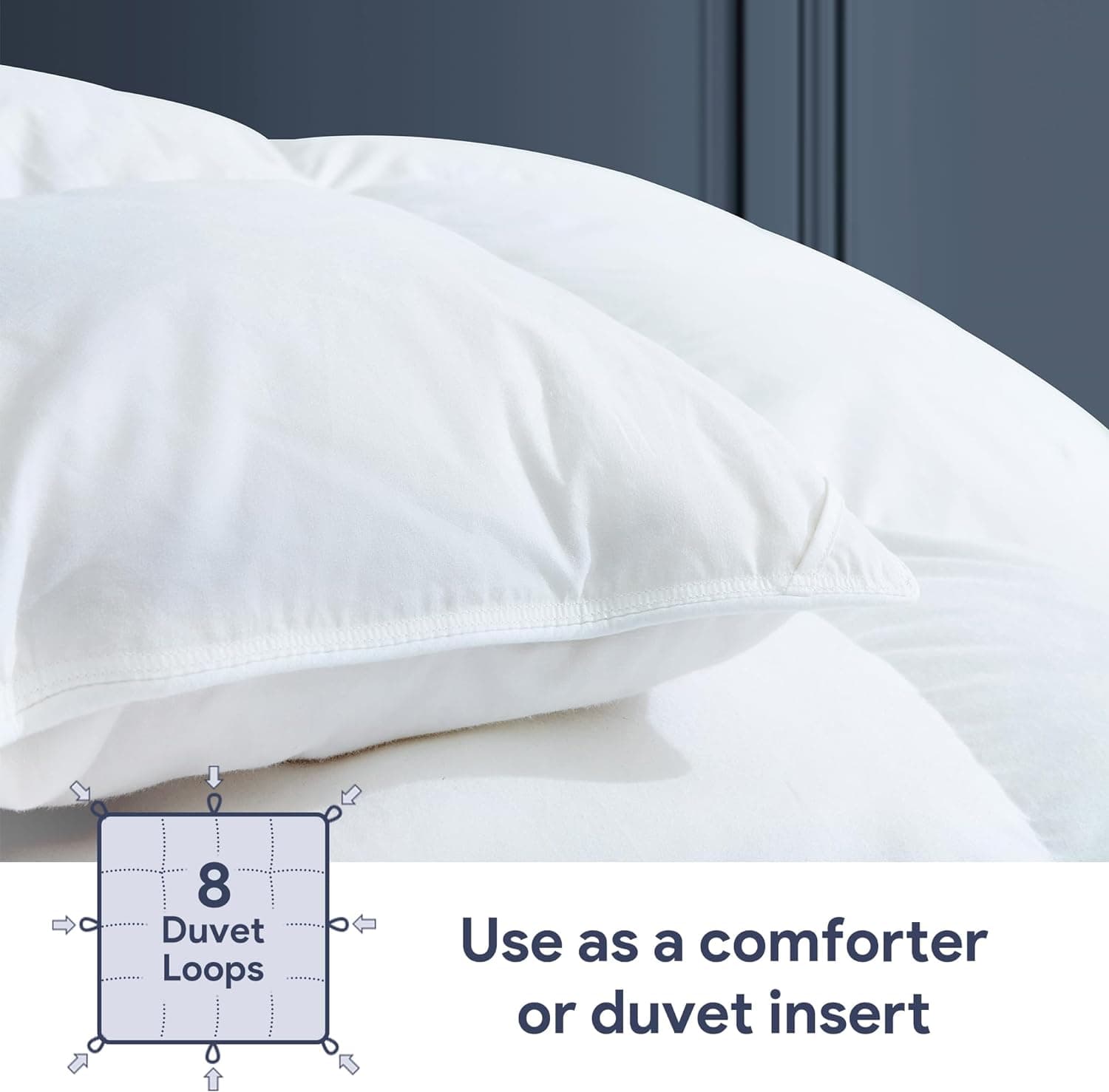 Maple&Stone Edredão King extragrande, enchimento de edredom king grande com 8 abas de canto, edredom pesado com capa de algodão, roupa de cama de hotel de luxo (300 x 238 cm, branco) - Imagem 4