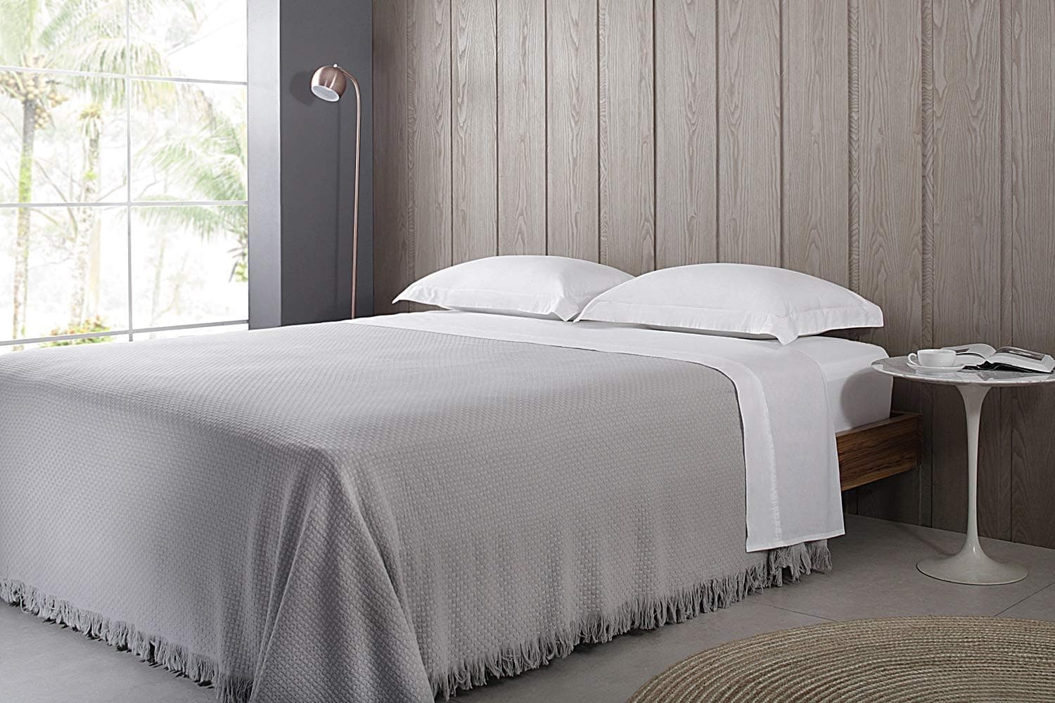 Colcha Buddemeyer, In Design, King, com Franja, Cinza, Buddemeyer, 100% Algodão, Cinza, In Design - Imagem 3