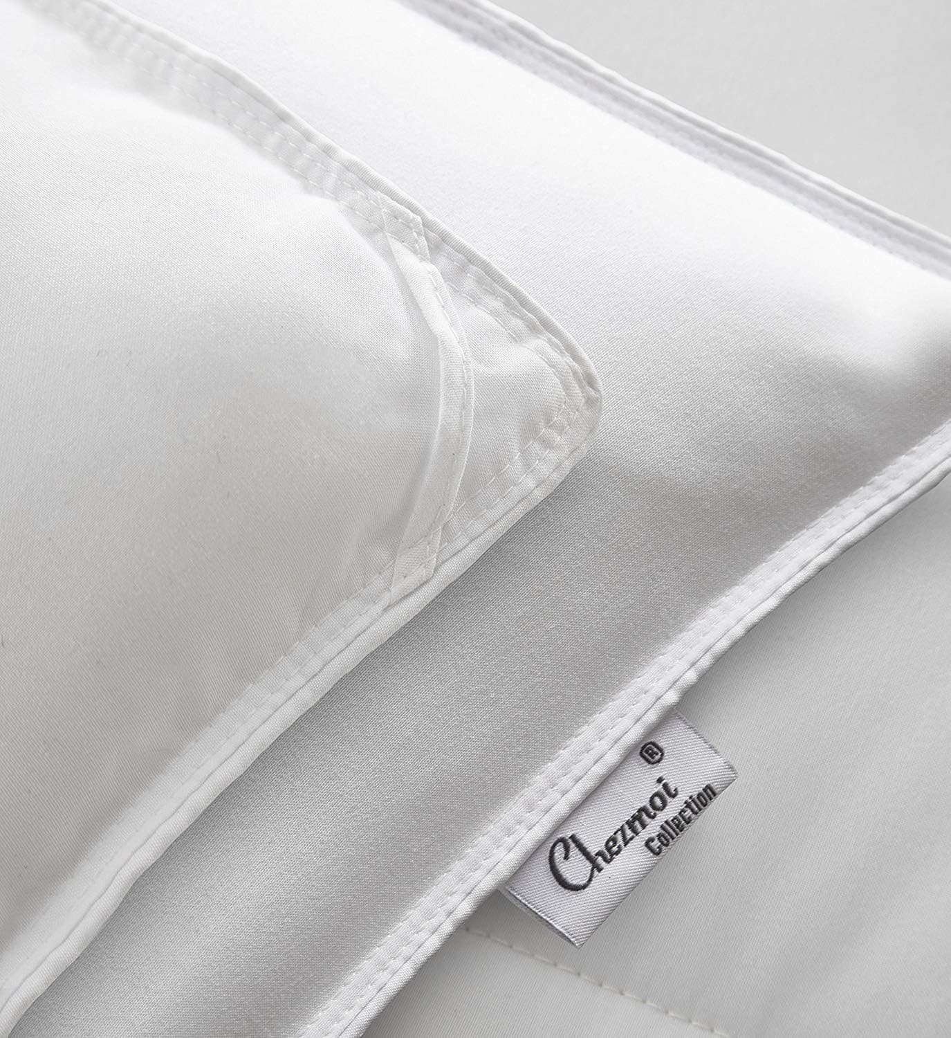 Chezmoi Collection Enchimento de edredom King branco - Todas as estações, acolchoado pesado para o inverno, quente, fofo, cama edredom com abas de canto - Imagem 4