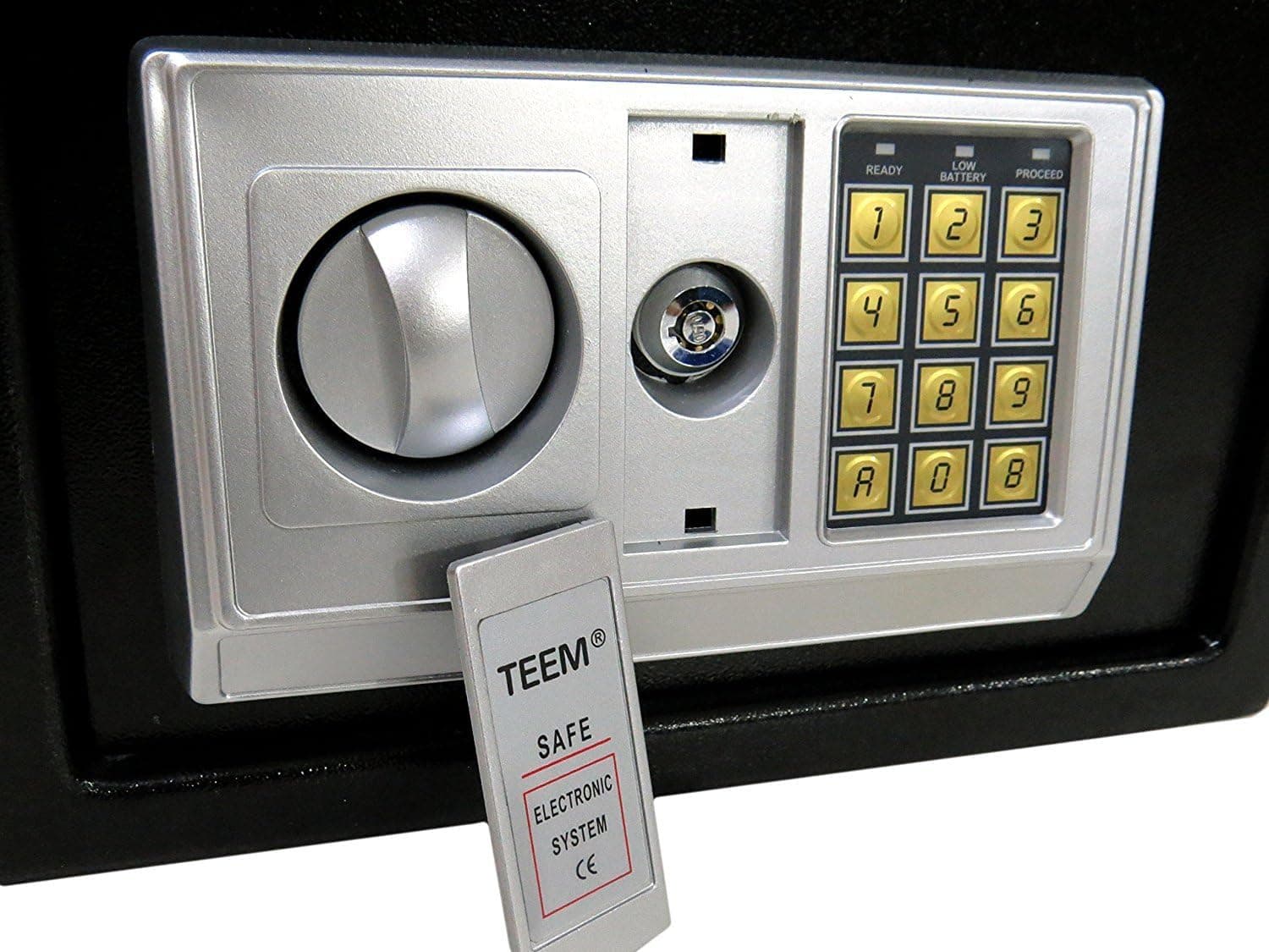 Cofre Eletrônico Digital em Aço Com Teclado e Chave Reserva (PRETO, MEDIO 31X20X20 CM) - Imagem 4