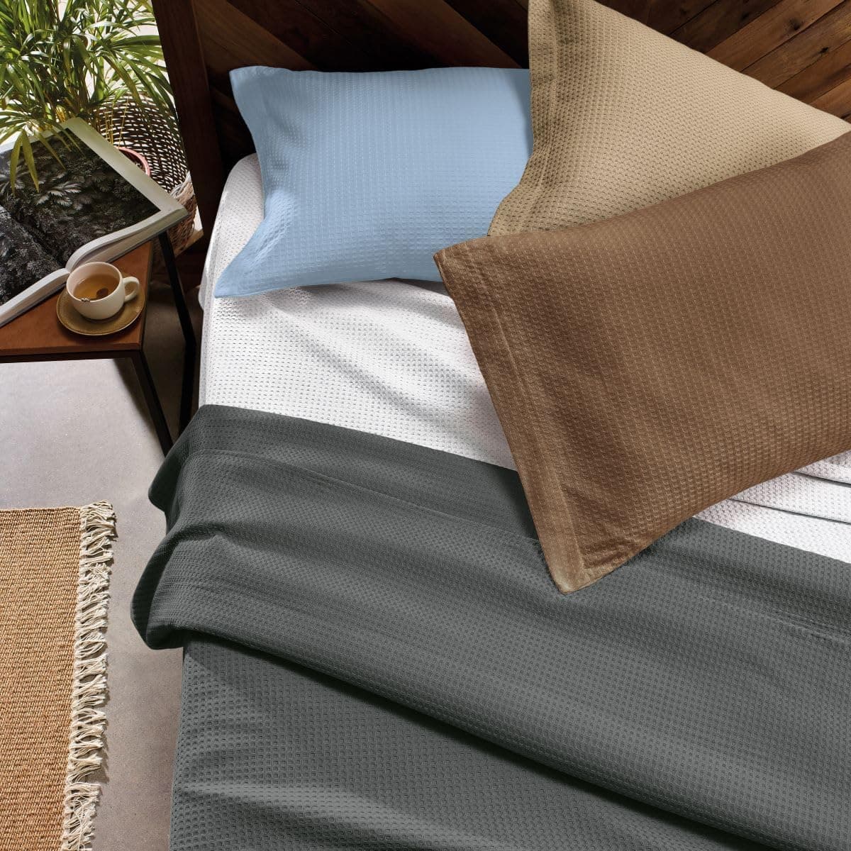 Colcha King 100% Algodão Piquet Gênova Branco Teka - Imagem 3