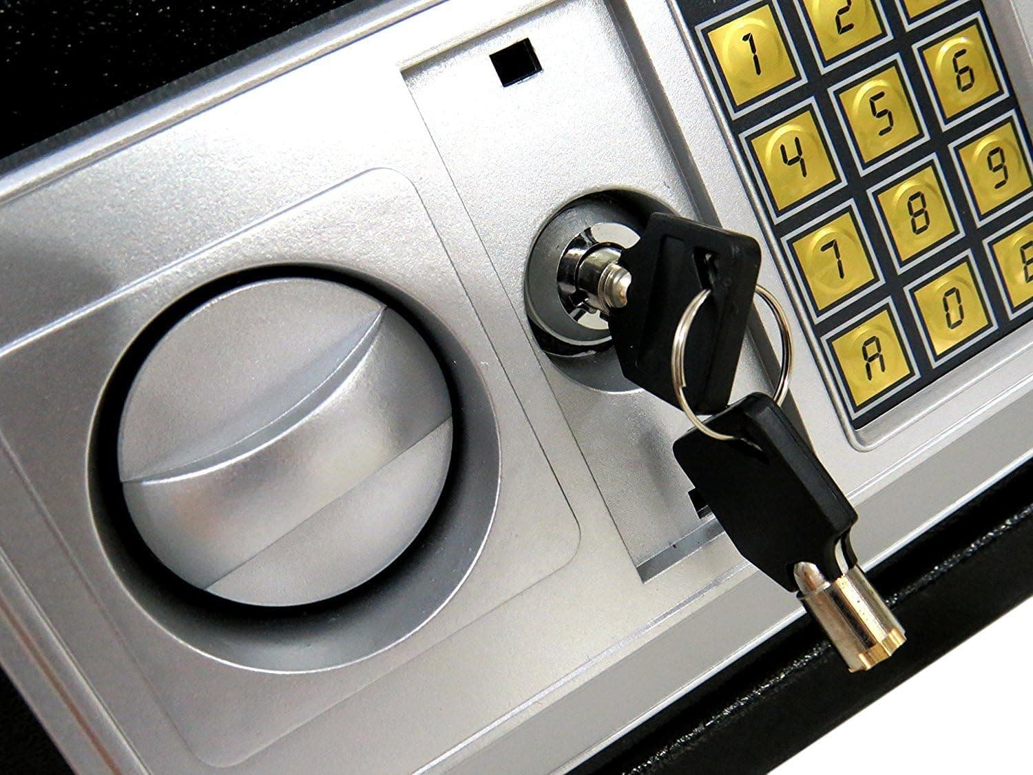 Cofre Eletrônico Digital em Aço Com Teclado e Chave Reserva (PRETO, MEDIO 31X20X20 CM) - Imagem 3